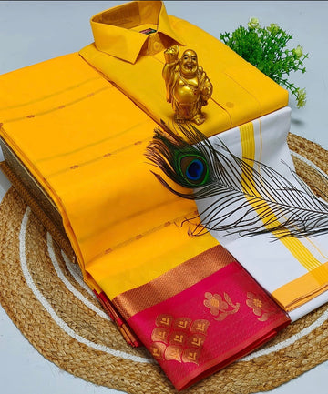 Veshti and saree combo set