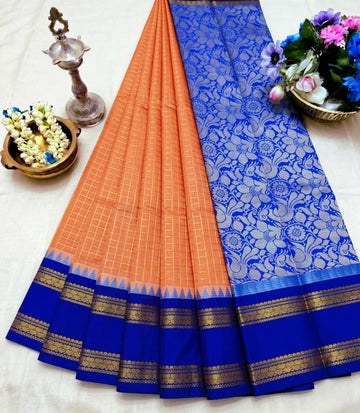 Korvai Checked Sarees (Silk Cotton)