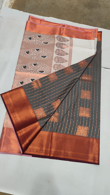 Dharmavaram Meena Work soft silk Sarees😍