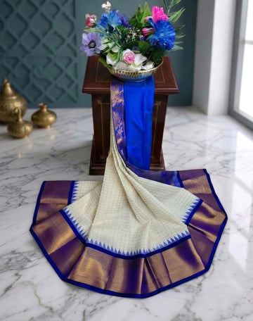 Korvai Checked Sarees (Silk Cotton)