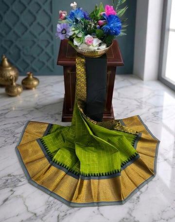 Korvai Checked Sarees (Silk Cotton)