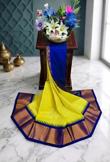 Korvai Checked Sarees (Silk Cotton)