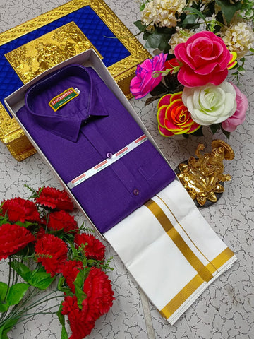 Cotton Dhoti Set (Deep Indigo)