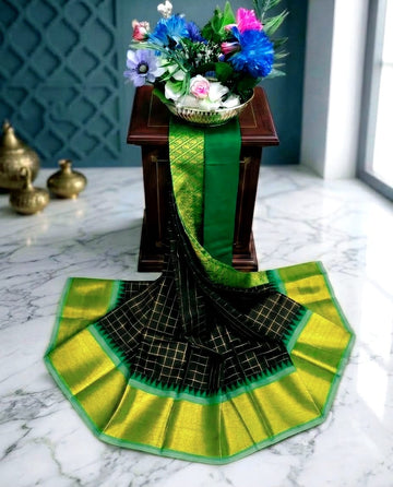 Korvai Checked Sarees (Silk Cotton)