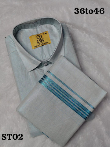 Men's Dhoti Set (Mild Blue)