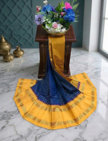 Korvai Checked Sarees (Silk Cotton)
