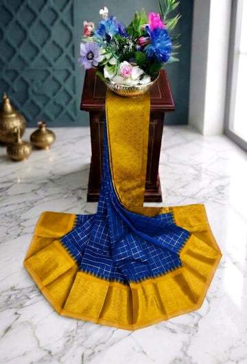 Korvai Checked Sarees (Silk Cotton)