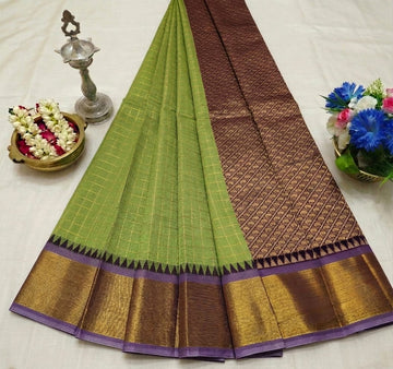 Korvai Checked Sarees (Silk Cotton)