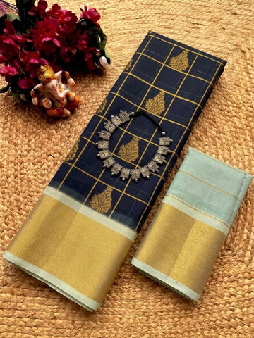 Korvai Checked Sarees (Silk Cotton)