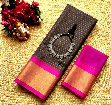 Korvai Checked Sarees (Silk Cotton)