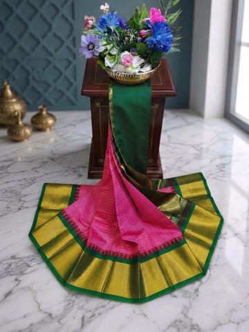 Korvai Checked Sarees (Silk Cotton)
