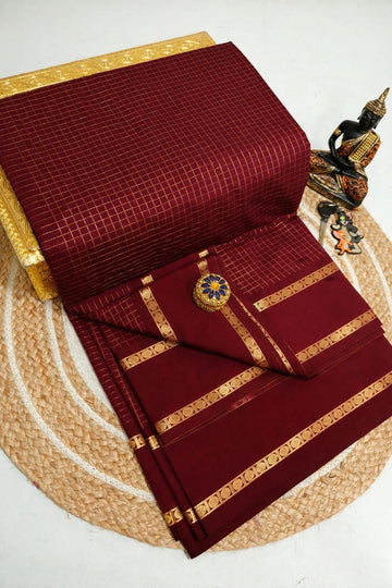 Arani Checked Cotton Premium (Gold Jari)