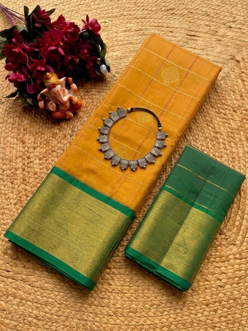 Korvai Checked Sarees (Silk Cotton)