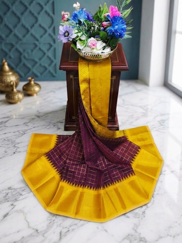 Korvai Checked Sarees (Silk Cotton)