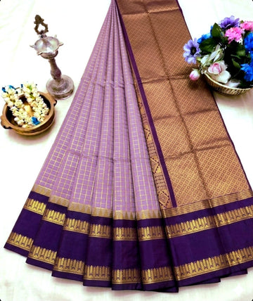 Korvai Checked Sarees (Silk Cotton)
