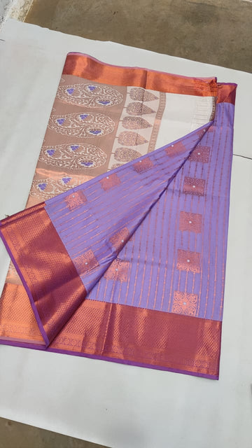 Dharmavaram Meena Work soft silk Sarees😍