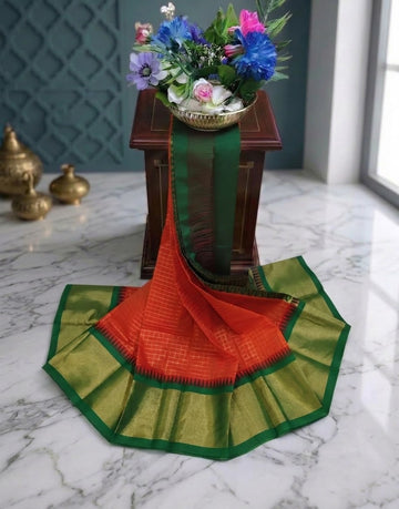 Korvai Checked Sarees (Silk Cotton)