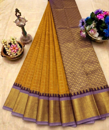 Korvai Checked Sarees (Silk Cotton)