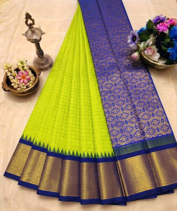 Korvai Checked Sarees (Silk Cotton)