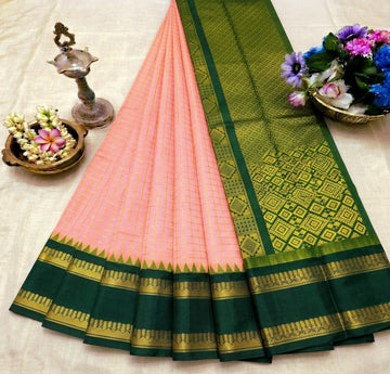 Korvai Checked Sarees (Silk Cotton)