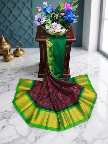 Korvai Checked Sarees (Silk Cotton)