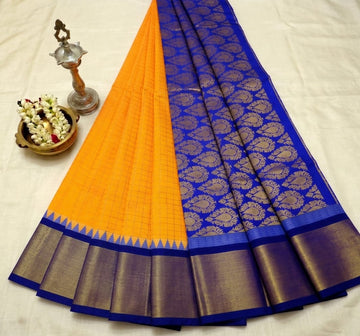 Korvai Checked Sarees (Silk Cotton)