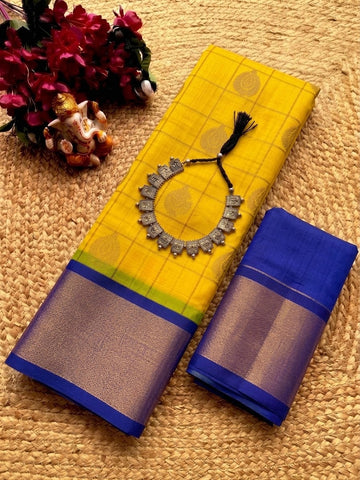 Korvai Checked Sarees (Silk Cotton)