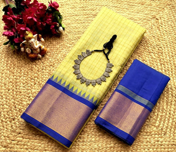 Korvai Checked Sarees (Silk Cotton)