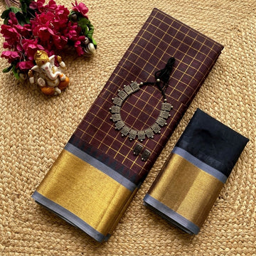 Korvai Checked Sarees (Silk Cotton)
