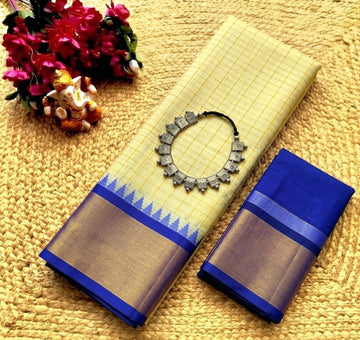 Korvai Checked Sarees (Silk Cotton)