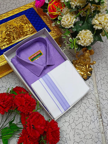 Cotton Dhoti Set (Lavender)