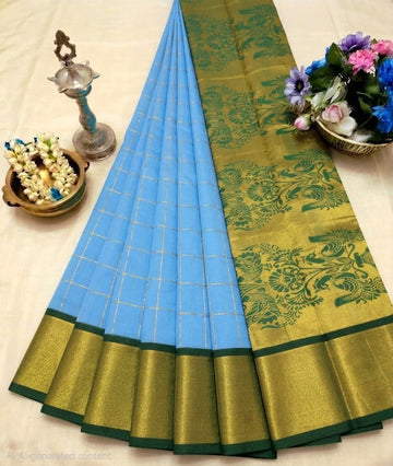 Korvai Checked Sarees (Silk Cotton)