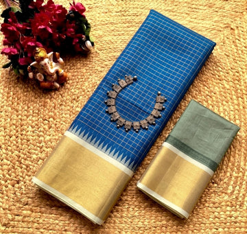 Korvai Checked Sarees (Silk Cotton)