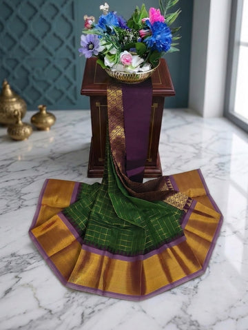 Korvai Checked Sarees (Silk Cotton)