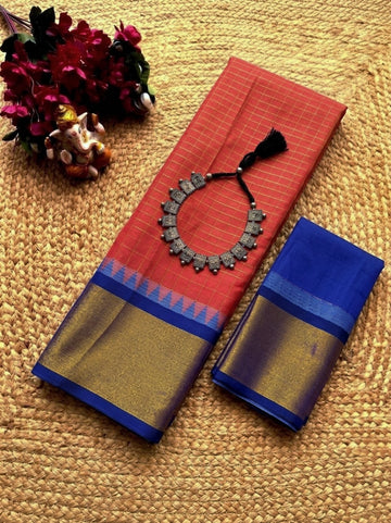 Korvai Checked Sarees (Silk Cotton)