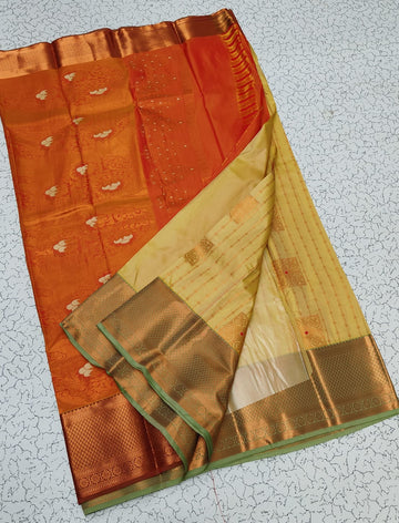 Dharmavaram Meena Work soft silk Sarees😍