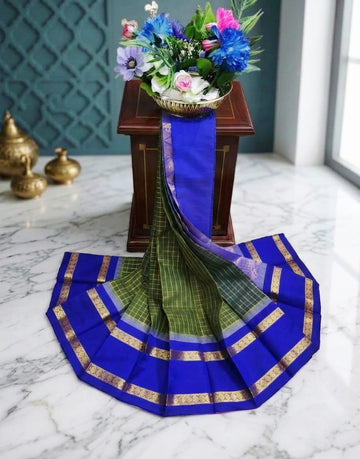 Korvai Checked Sarees (Silk Cotton)