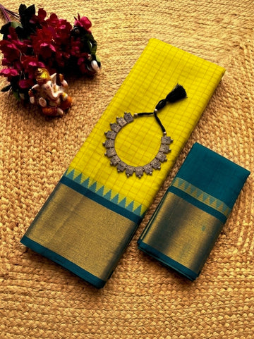 Korvai Checked Sarees (Silk Cotton)