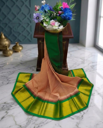 Korvai Checked Sarees (Silk Cotton)