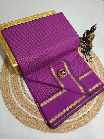 Arani Checked Cotton Premium (Gold Jari)
