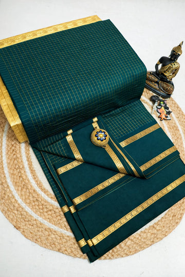 Arani Checked Cotton Premium (Gold Jari)
