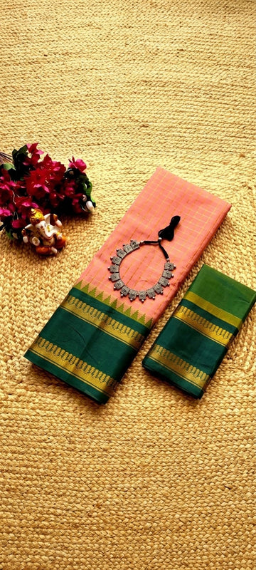Korvai Checked Sarees (Silk Cotton)