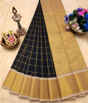 Korvai Checked Sarees (Silk Cotton)