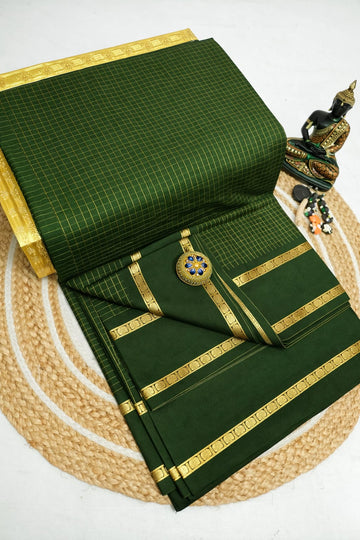 Arani Checked Cotton Premium (Gold Jari)