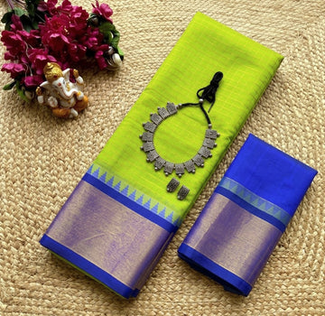 Korvai Checked Sarees (Silk Cotton)