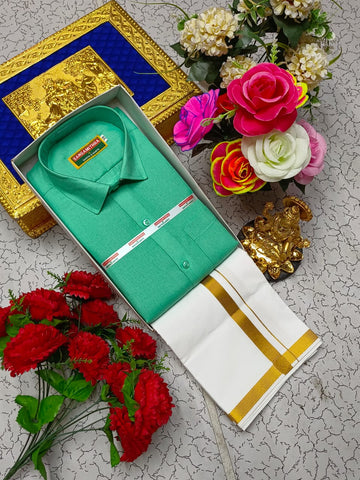 Cotton Dhoti Set (Mint Green)