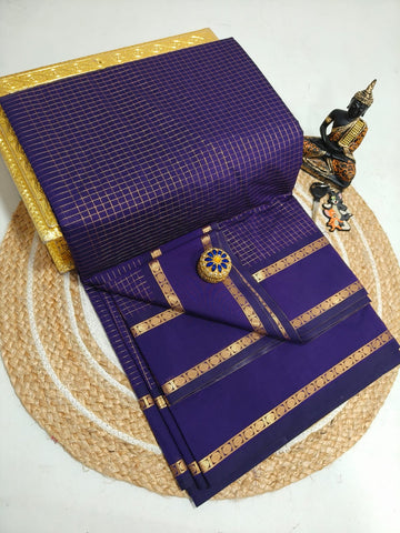 Arani Checked Cotton Premium (Gold Jari)