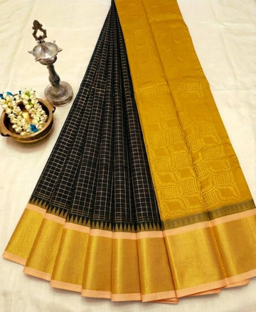 Korvai Checked Sarees (Silk Cotton)