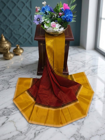 Korvai Checked Sarees (Silk Cotton)
