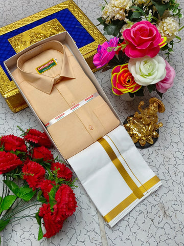 Cotton Dhoti Set (Warm Sandal)